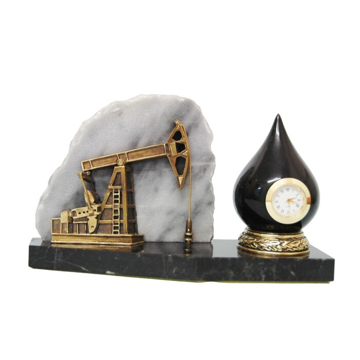 Bronze table clock "Oil rocking chair"