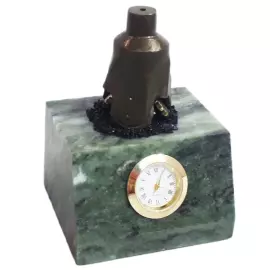 Table clock made of bronze and coil "Bur"