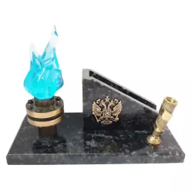 Визитница из бронзы и змеевика "Газовая промышленность"