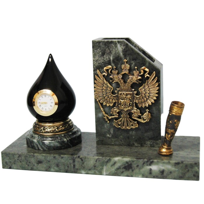 Table set made of bronze and coil "Drop of oil"