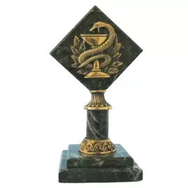 Статуэтка из бронзы и змеевика "Здоровье"