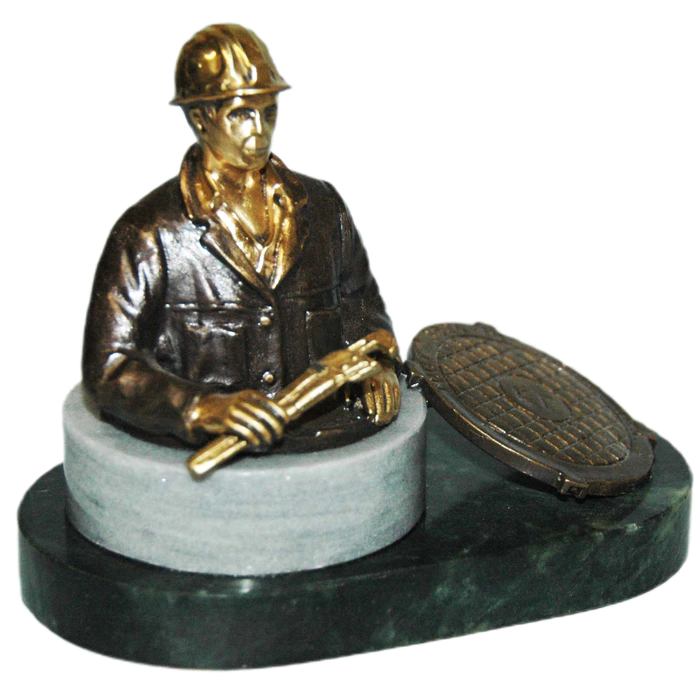 Souvenir made of bronze, marble and coil "Plumber"