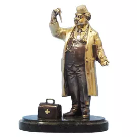 Статуэтка из бронзы и змеевика "Доктор"