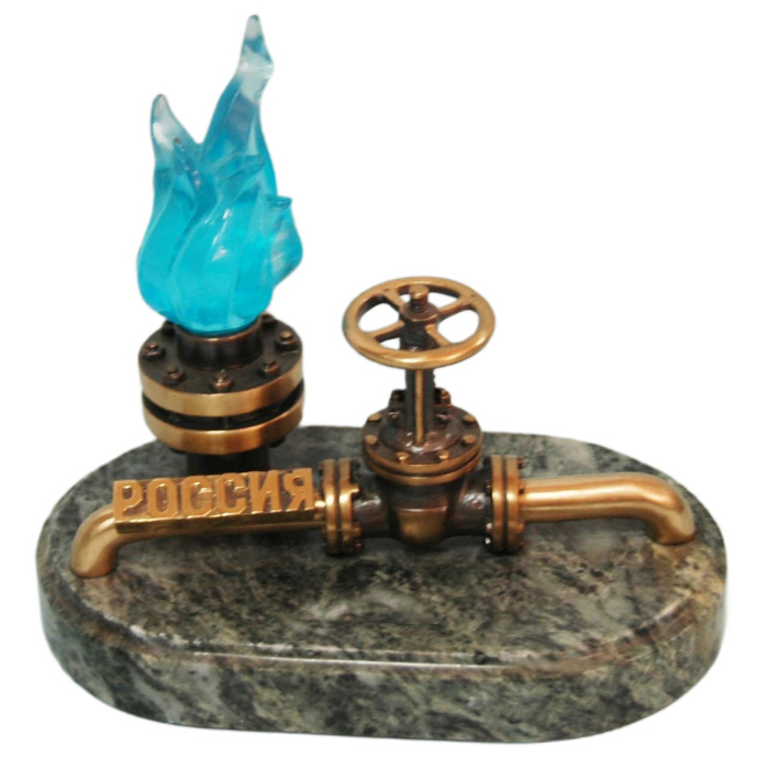 Souvenir made of bronze and coil "Russian gas industry"