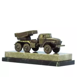 Сувенир из бронзы, мрамора и змеевика "Система  залпового огня"