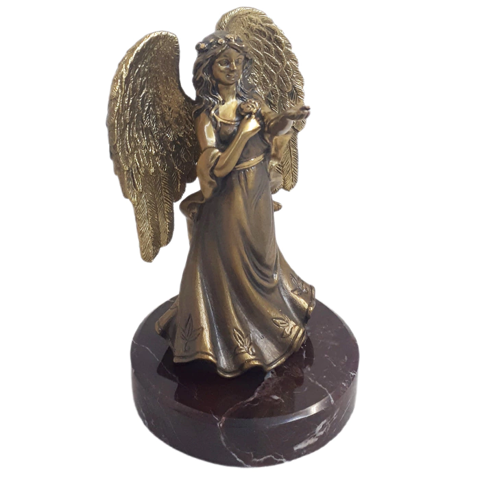 Bronze and marble statuette "Angel of Goodness"