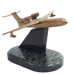 Souvenir made of bronze, marble and coil "Airplane"