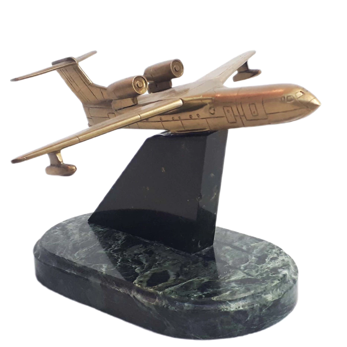 Souvenir made of bronze, marble and coil "Airplane"