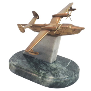 Souvenir made of bronze, marble and coil "Airplane"