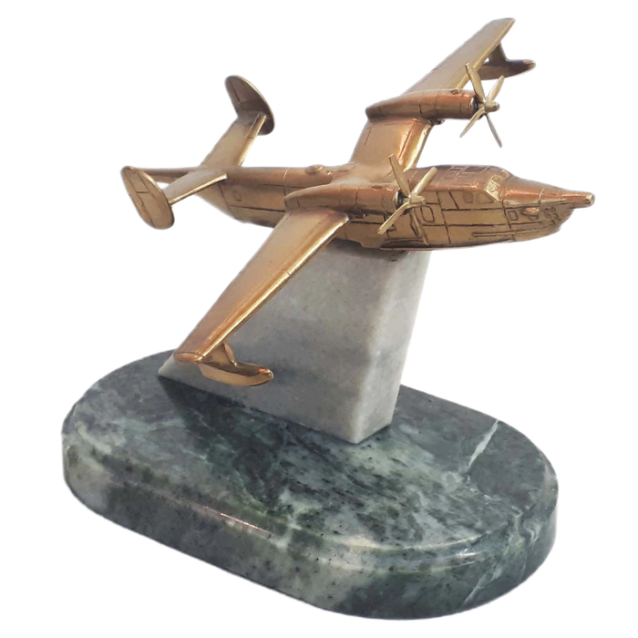 Souvenir made of bronze, marble and coil "Airplane"