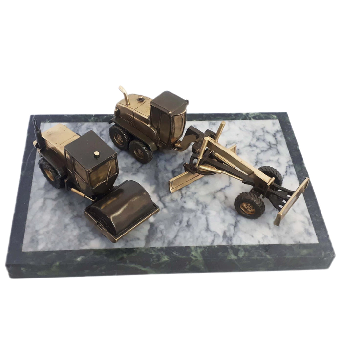 Souvenir made of bronze, marble and coil "Road special equipment"