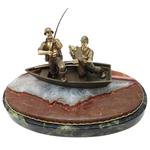 Souvenir made of bronze, agate and serpentine "Successful fishing"