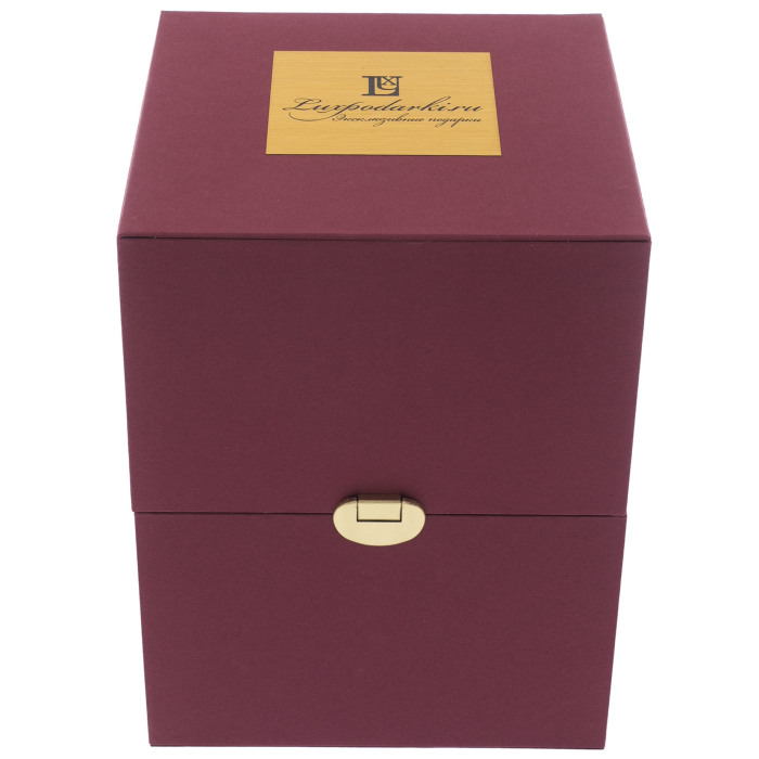 Сувенир из фарфора "Корзина с цветами" с пионом, маком и сиренью, малая, в подарочной коробке