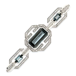 Brooch "Imperial" in white gold with topaz and diamonds