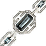 Brooch "Imperial" in white gold with topaz and diamonds
