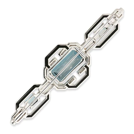 Brooch "Imperial" in white gold with topaz and diamonds