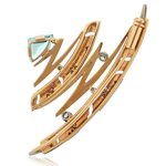 Gems brooch in red gold with topaz and diamonds