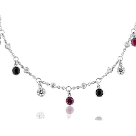 Nightshade necklace in white gold with sapphires, rubies and diamonds