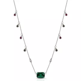 Nightshade necklace in white gold with rubies, citrines, diamonds and tourmaline