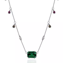 Nightshade necklace in white gold with rubies, citrines, diamonds and tourmaline