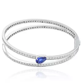 Браслет "Bateau" из белого золота с сапфиром и бриллиантами