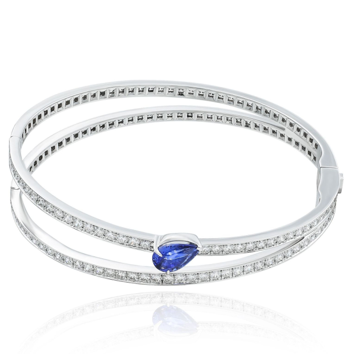 Браслет "Bateau" из белого золота с сапфиром и бриллиантами