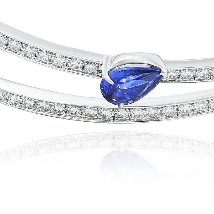 Браслет "Bateau" из белого золота с сапфиром и бриллиантами