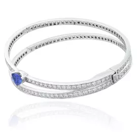 Браслет "Bateau" из белого золота с сапфиром и бриллиантами