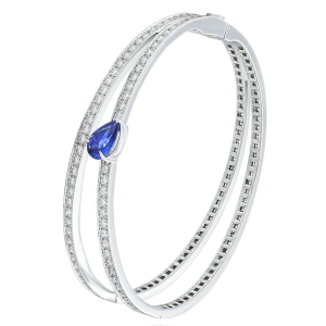 Браслет "Bateau" из белого золота с сапфиром и бриллиантами