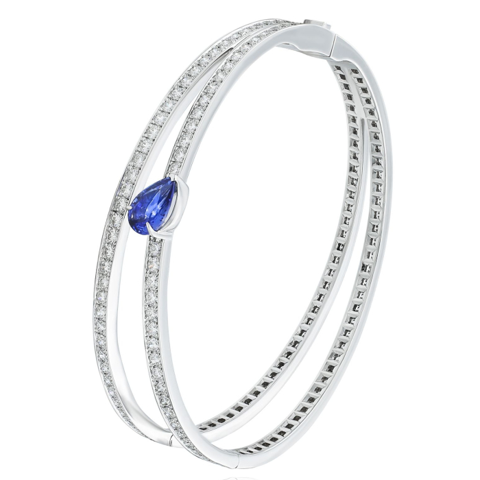 Браслет "Bateau" из белого золота с сапфиром и бриллиантами