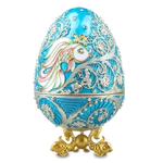 Egg-box "Goldfish" made of silver with jewelry glass