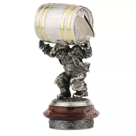 Украшение интерьера "Рыбак с бочкой" из серебра