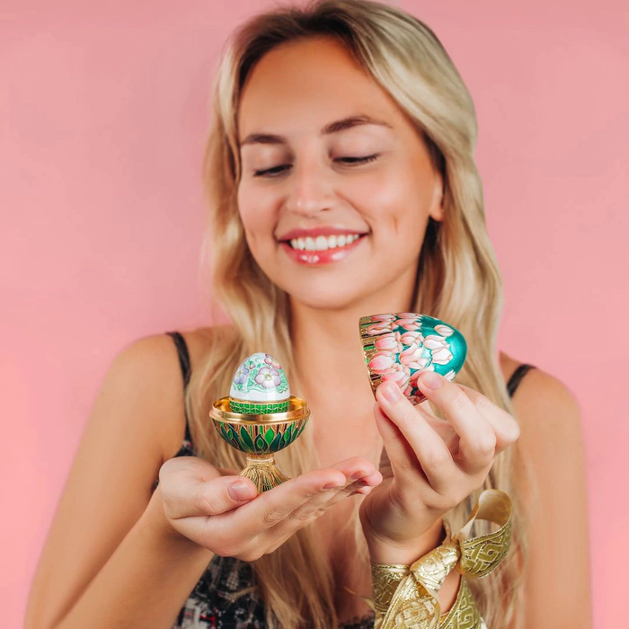 Egg-box "Tulips" made of silver