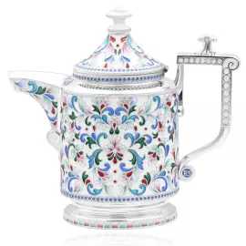 Серебряный сливочник "L`EAU" с эмалью