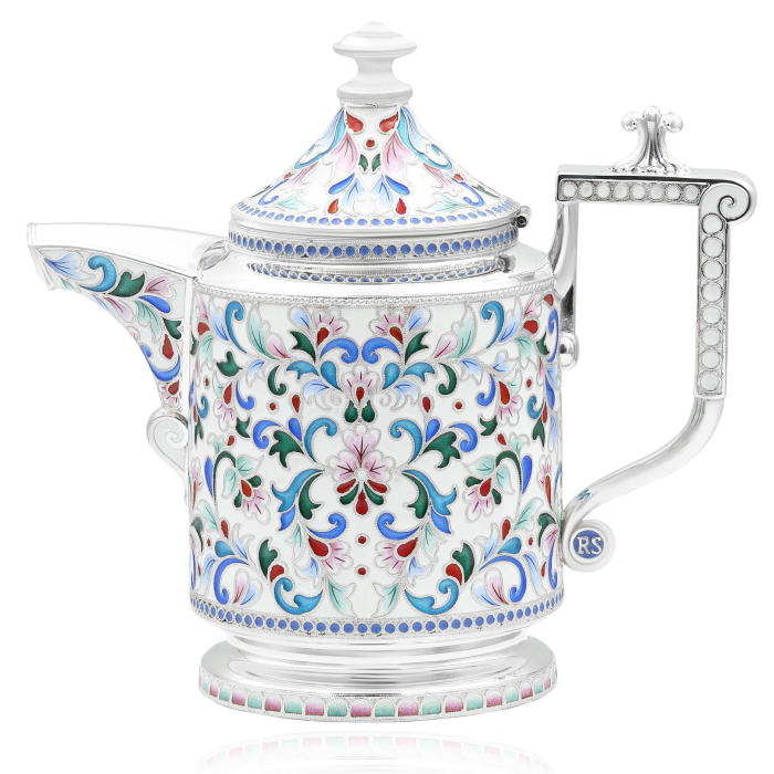 Серебряный сливочник "L`EAU" с эмалью