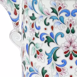 Серебряный сливочник "L`EAU" с эмалью