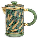 Silver coffee pot "Ears" with enamel