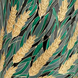 Серебряный кофейник "Колосья" с эмалью