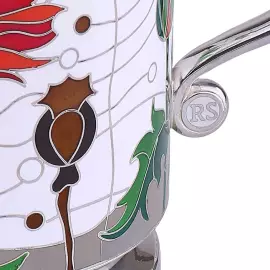 Серебряный сливочник "Маки" с эмалью