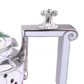 Серебряный сливочник "Маки" с эмалью