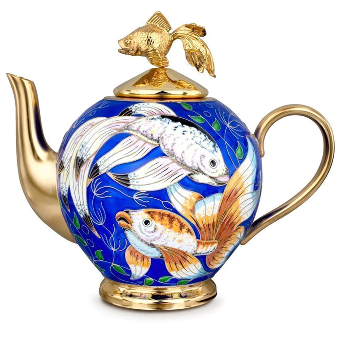 Silver teapot "Masterpieces of cloisonne enamel"