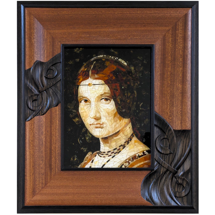 Leonardo Da Vinci's wood and amber panel "The Beautiful Ferroneera"
