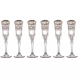 A set of champagne glasses for Timon "Lady.D" for 6 persons, with platinum