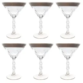 Набор бокалов для мартини и коктейлей Crystalite Bohemia "Romana" на 6 персон