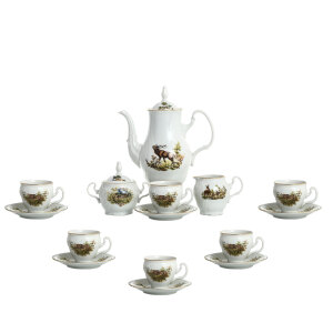 Bernadotte "Hunting" coffee set for 6 persons, 17 items