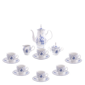 Bernadotte "Blue Roses" coffee set for 6 persons, 17 items