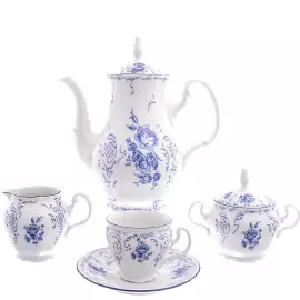 Кофейный сервиз Bernadotte "Синие розы" на 6 персон, 17 предметов