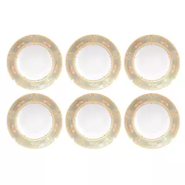 Falkenporzellan "Donna Seladon gold" deep dish set for 6 persons