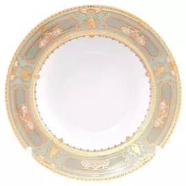 Falkenporzellan "Donna Seladon gold" deep dish set for 6 persons