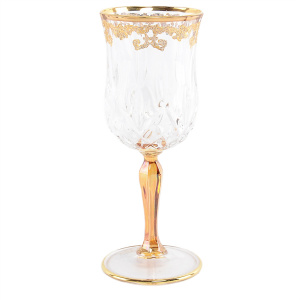 A set of Timon "Opera Amber" wine glasses for 6 people